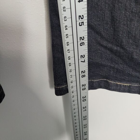 24 Karat black gray split hem western rodeo sequin beaded jeans size 12 - Picture 7 of 8